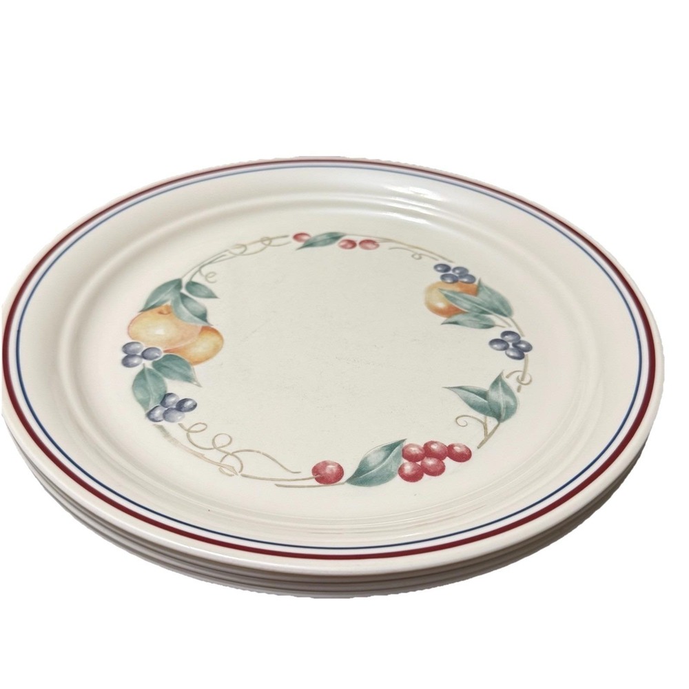 Corelle Abundance Vintage Dinner Plates 10" Vitrelle‎ USA Set of 4 Cottagecore